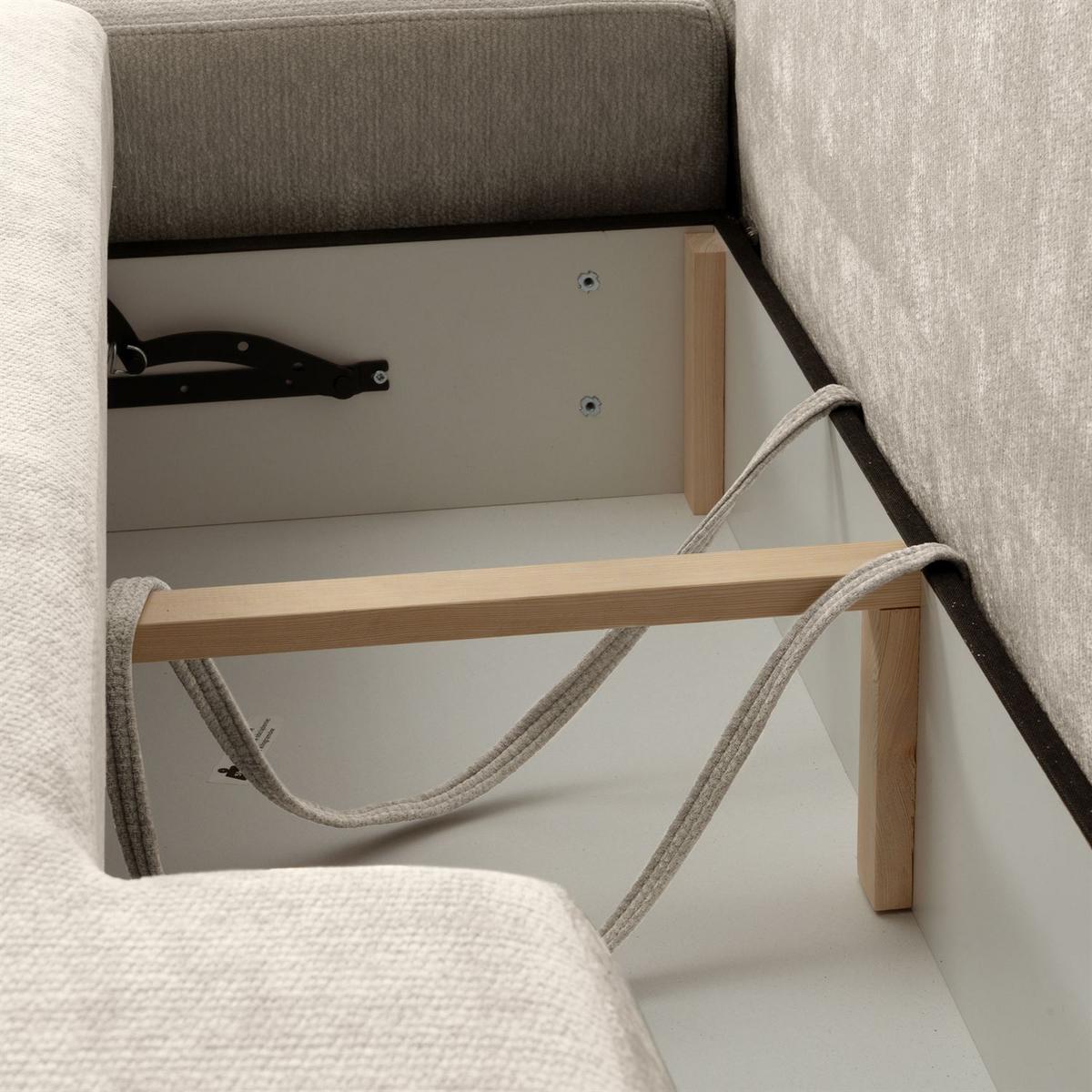 ECKSOFA GOYA mit Schlaffunktion und Bettkasten, Rechte, Perfect Harmony 04 - Ecru, Textil (302/184cm) - Lookway