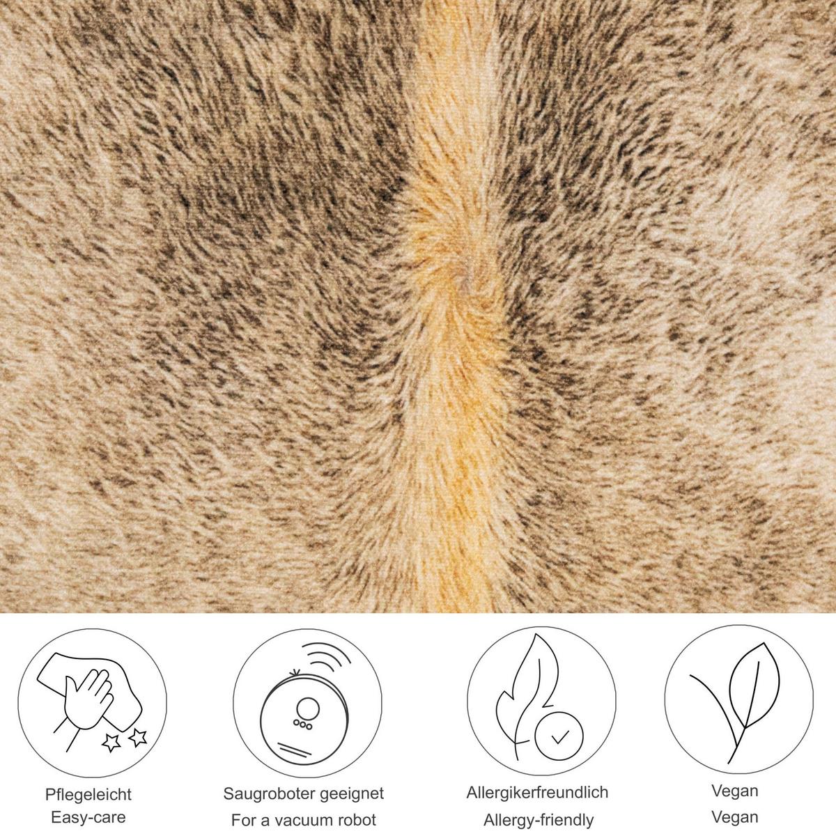 KUNSTFELL-TEPPICH Emilia 100x130 cm - Braun, Textil (100/130cm) - Gino Falcone