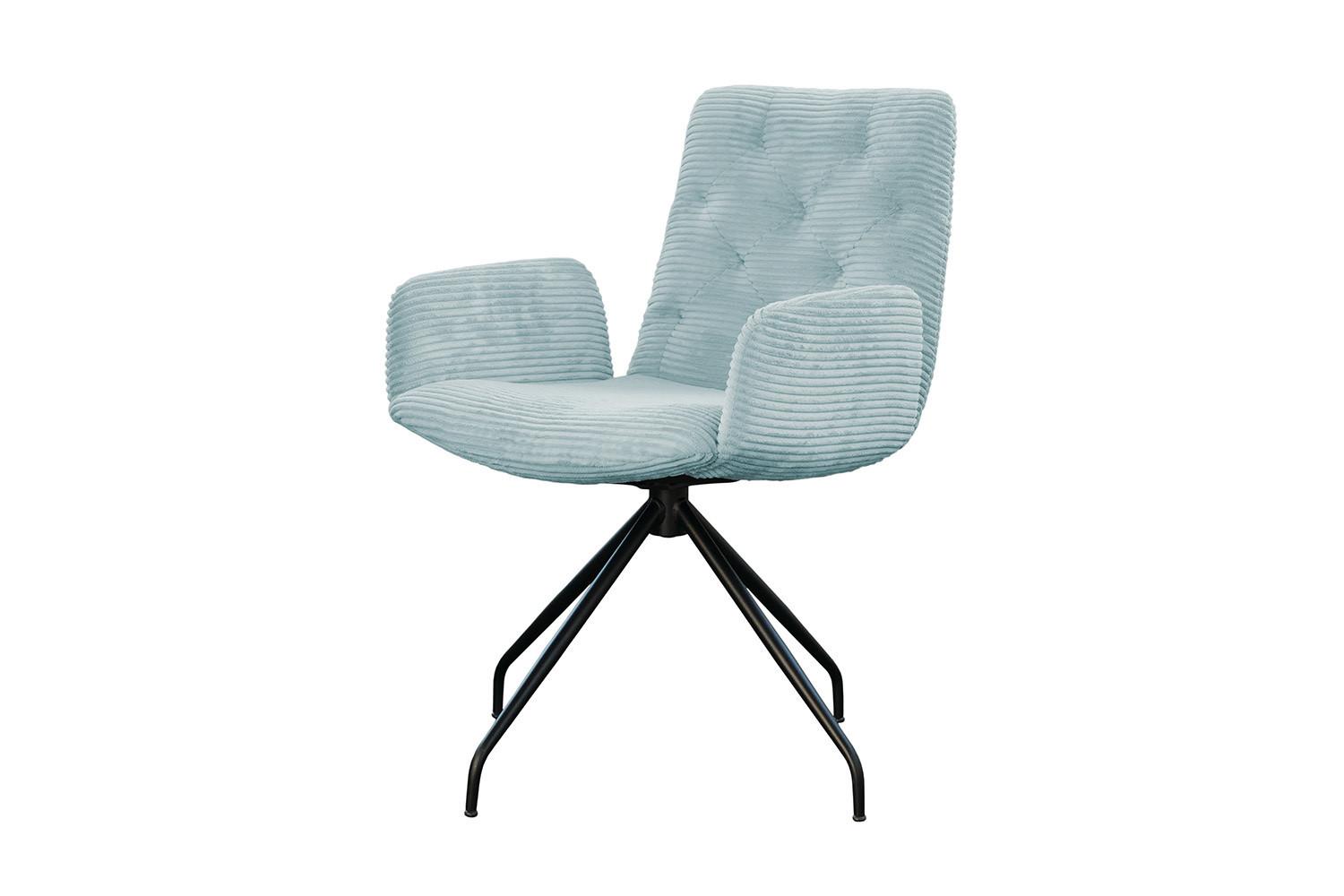 DREHSTUHL NEW CHARME Hellblau Cord (1er-Set) - Hellblau, Textil (59/87/66cm) - KAWOLA