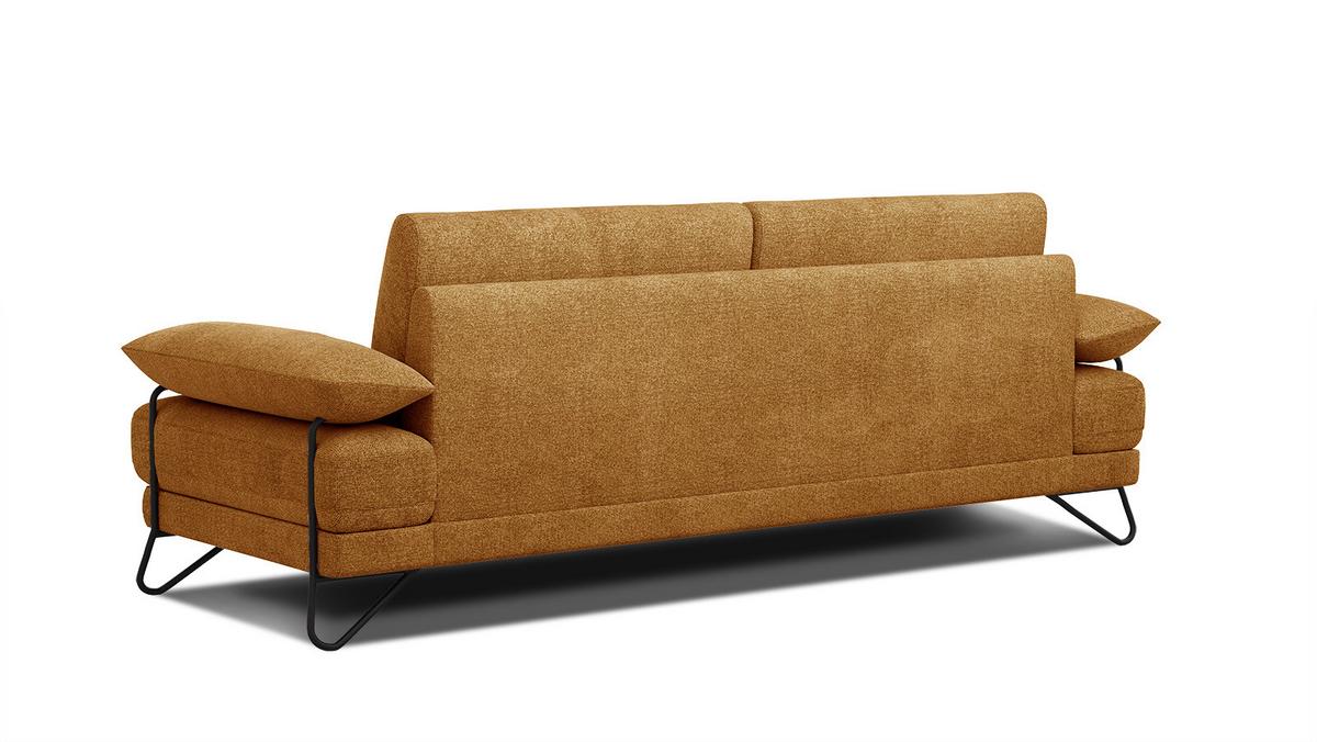 SOFA LORI 3-Sitzer, orange - Schwarz/Orange, Holzwerkstoff/Textil (245/87/96cm) - Wozimo