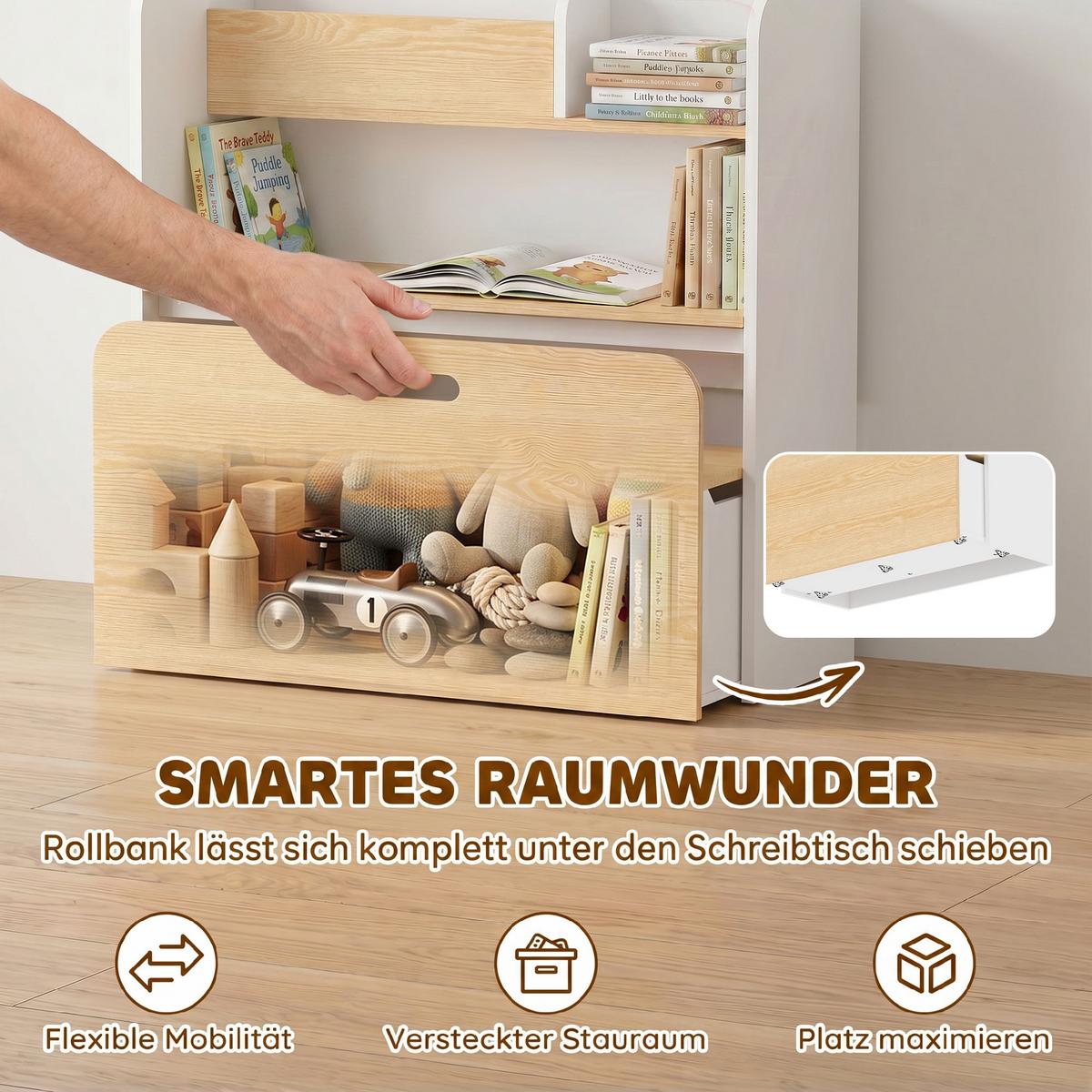 KINDERTISCH-MIT-STUHL 2er Set MDF Weiß - Weiß, Holzwerkstoff (29/80/80cm) - AIYAPLAY