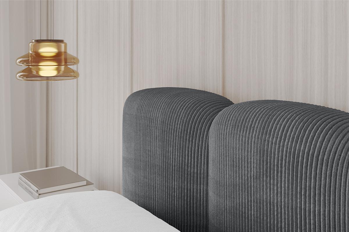 POLSTERBETT mit Bettkasten und Lattenrost, Bett mit Matratze H3/H4 - KALA-v1 160x200 Dunkelgrau - Dunkelgrau, Holzwerkstoff/Textil (160/200cm) - ALTDECOR