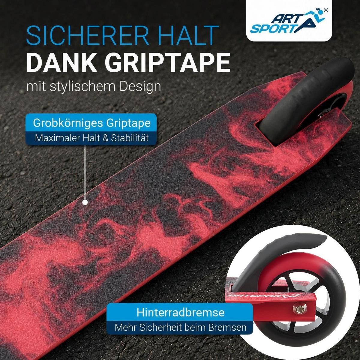 STUNTSCOOTER Red Smoke - Rot, Metall (66/47/84cm) - Artsport