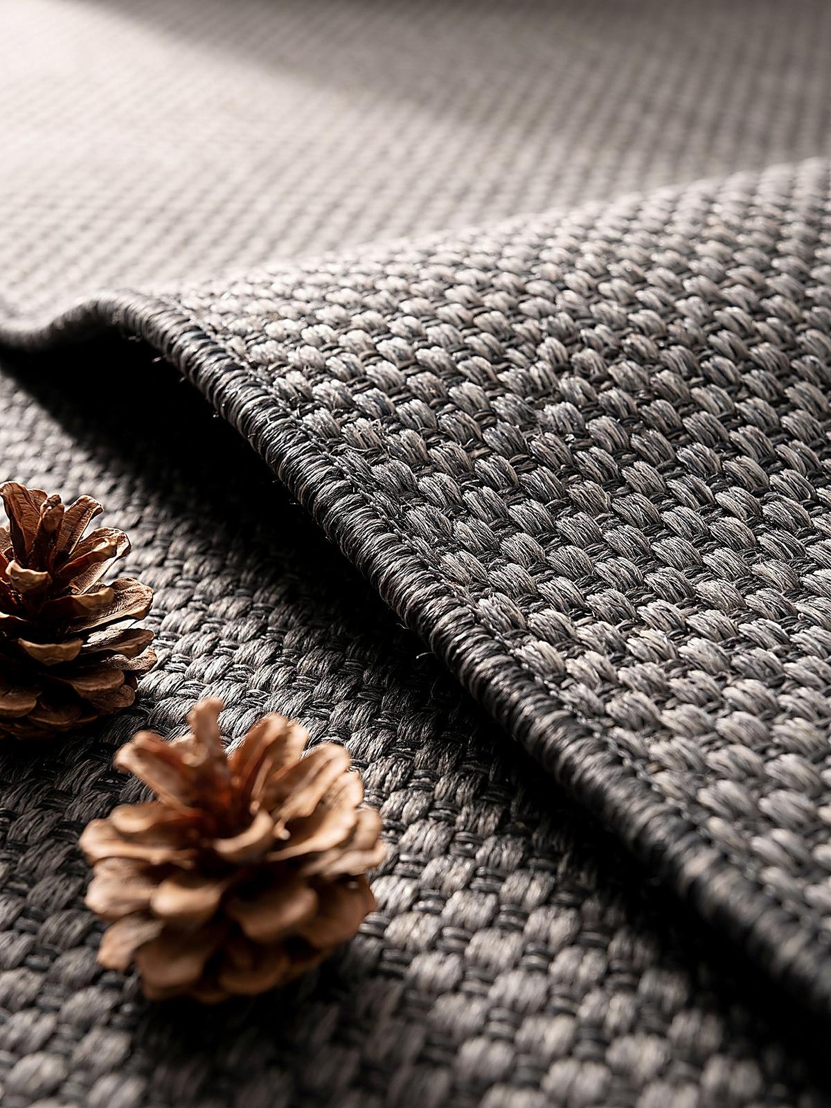 TEPPICHLÄUFER Uni BORNO Polypropylen Anthrazit 80 x 150 cm - Anthrazit, Textil (80/150cm) - KADIMA DESIGN