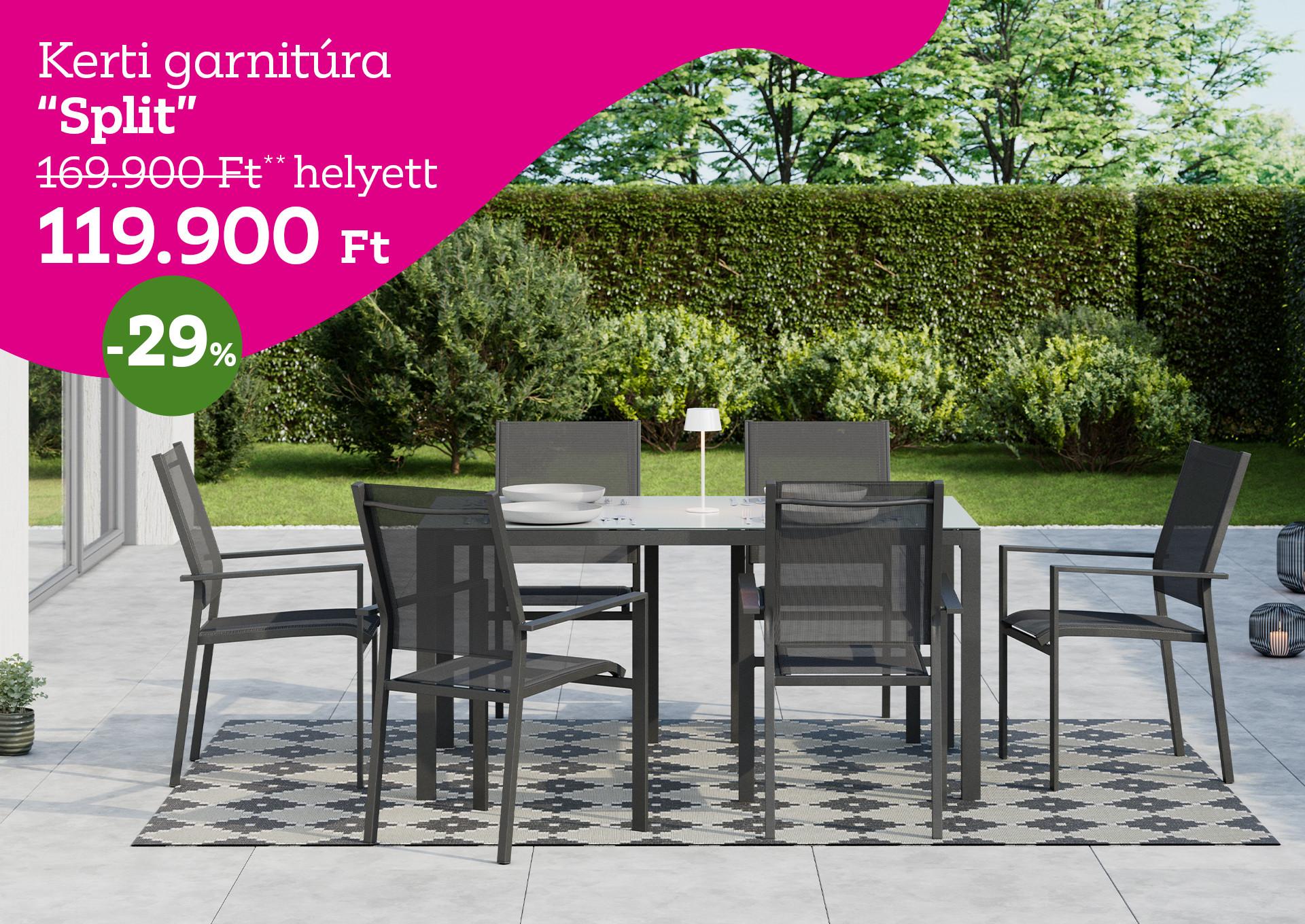 Kerti garnitúra SPLIT 169900 Forint helyett 119900 Forint, kedvezmény mértéke 29%