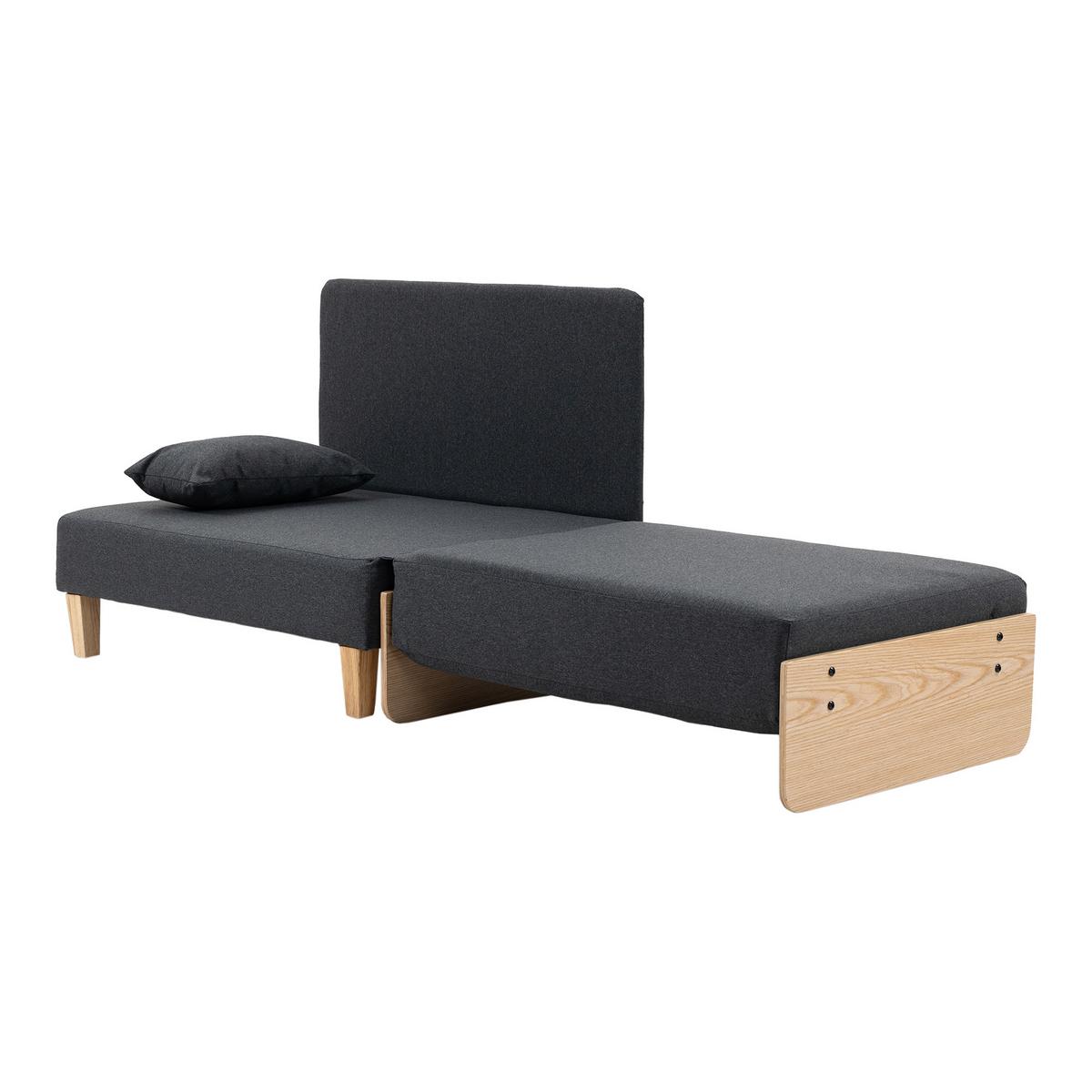 SCHLAFSOFA Seinlus - Dunkelgrau, Holz/Holzwerkstoff (88/47/68cm) - [en.casa]