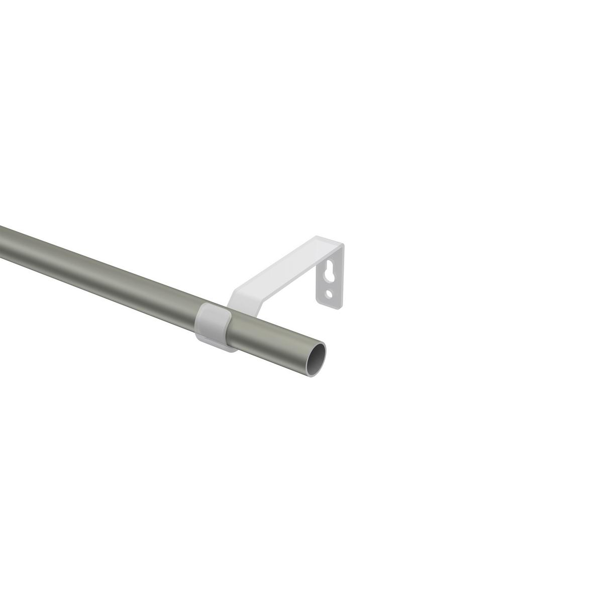 GARDINENSTANGE Olymp Allegra 160 cm, 1-läufig (ohne Ringe), 16 mm Ø Chrom matt - Chromfarben/Nickelfarben, Metall (160cm) - INTERDECO