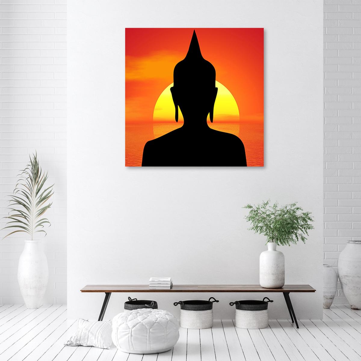 WANDBILD, Religiös - Orange 40x40cm - Orange, Textil (40/40cm) - Feeby