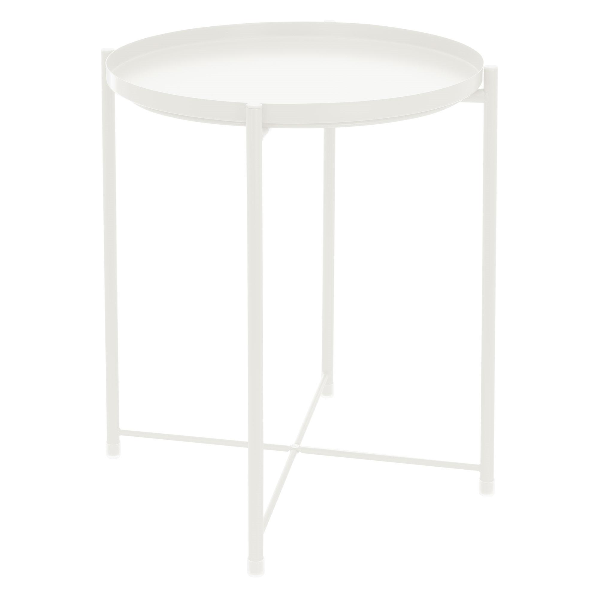 BEISTELLTISCH klappbar rund Ø45xH52 cm Weiß aus Metall - Weiß, Metall (52/45/52cm) - ML-DESIGN