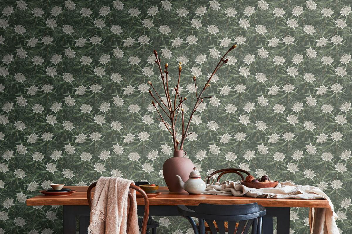 VLIESTAPETE Grün 53/1005 cm - Schwarz, Textil (53/1cm) - KUNSTLOFT