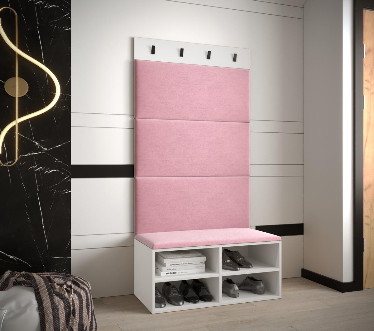 GARDEROBEN-SET 84/184/42 - Pink/Weiß, Holz (84/184/42cm) - MÖBEL KRYSPOL