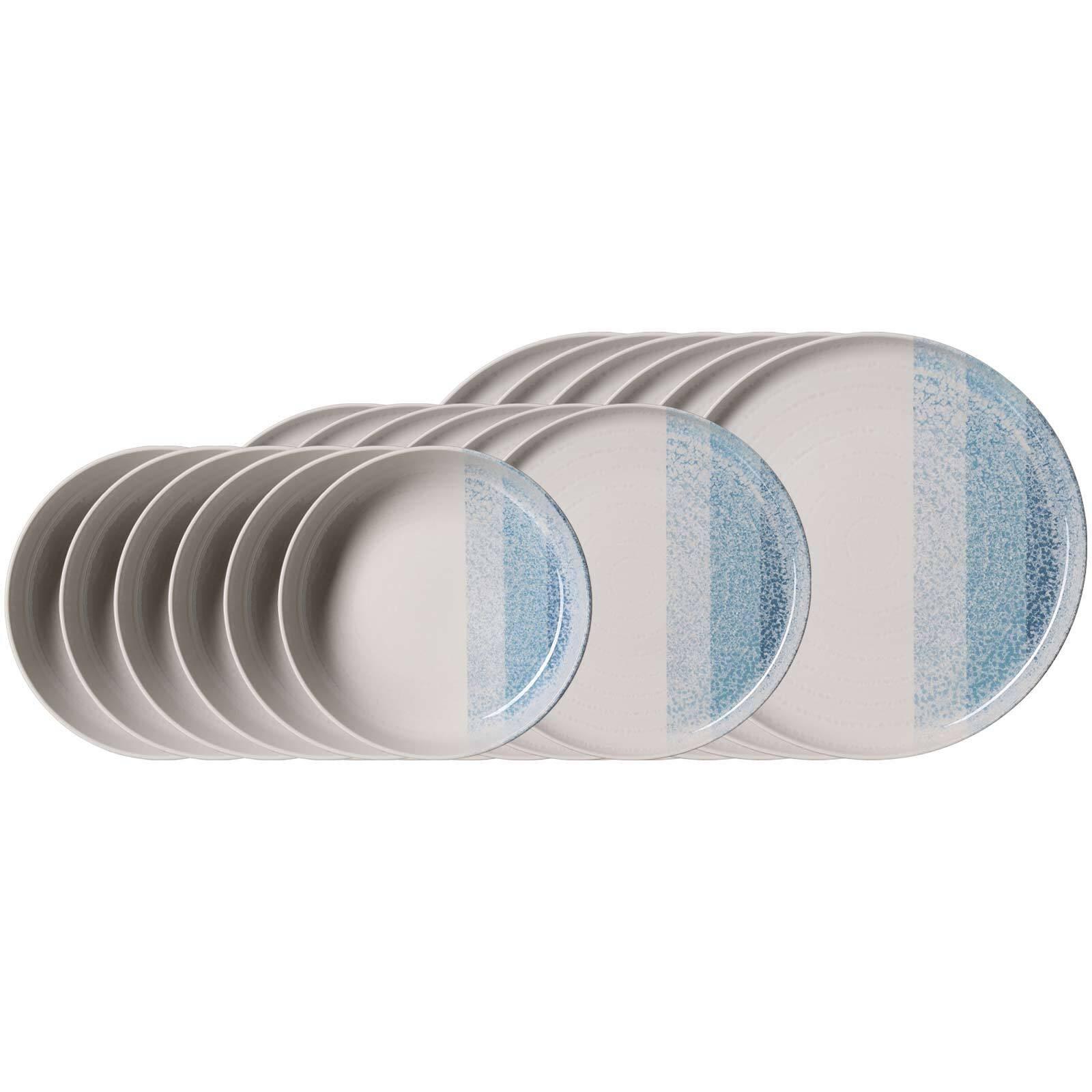 TELLER-SET Trio Blau 18-tlg. - Blau, Keramik (2/2/2cm) - Ritzenhoff Breker