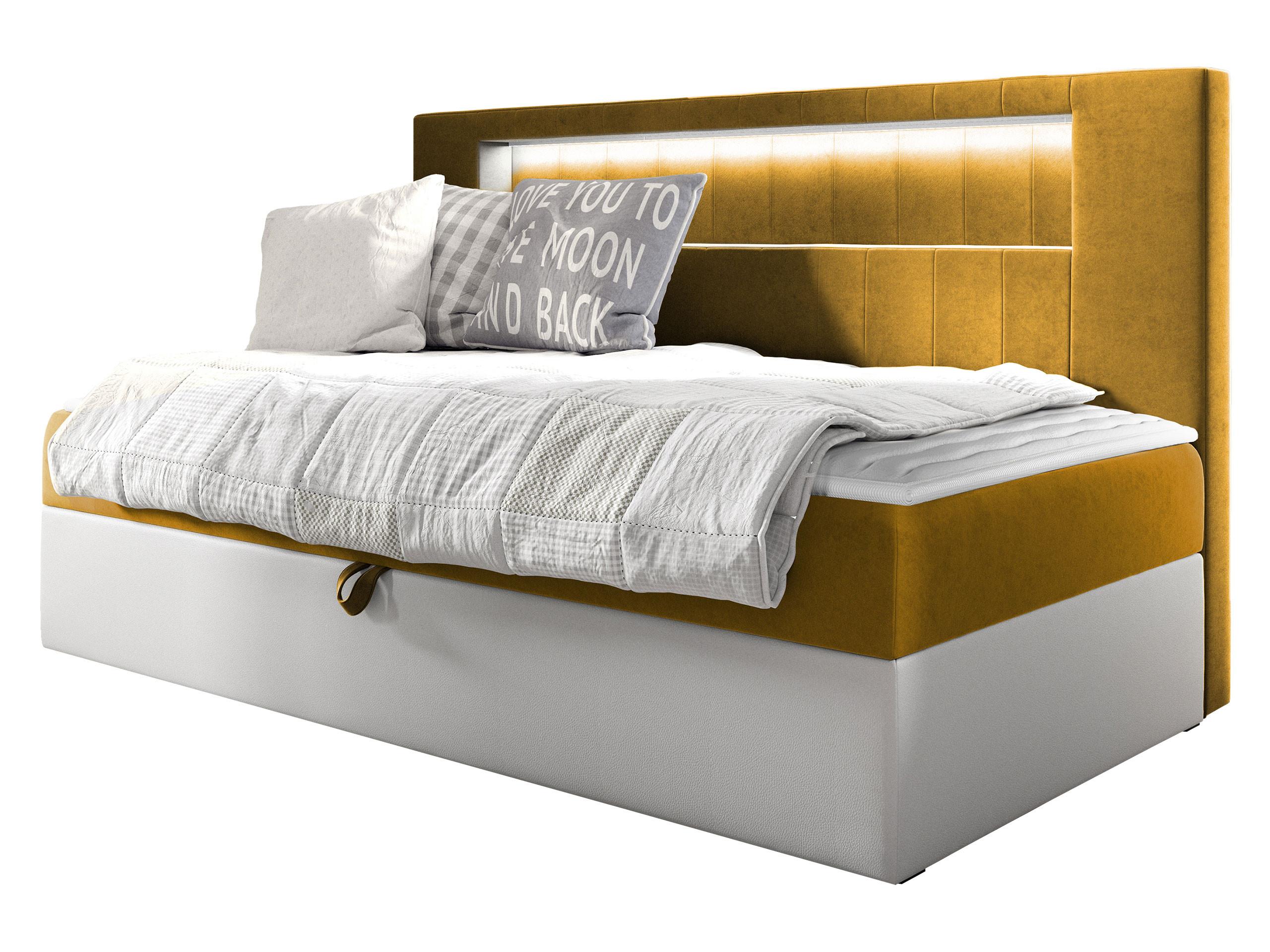 BOXBETT Gold Junior 2 - H3 - Gelb/Weiß, Holz (90/200cm) - MIRJAN24