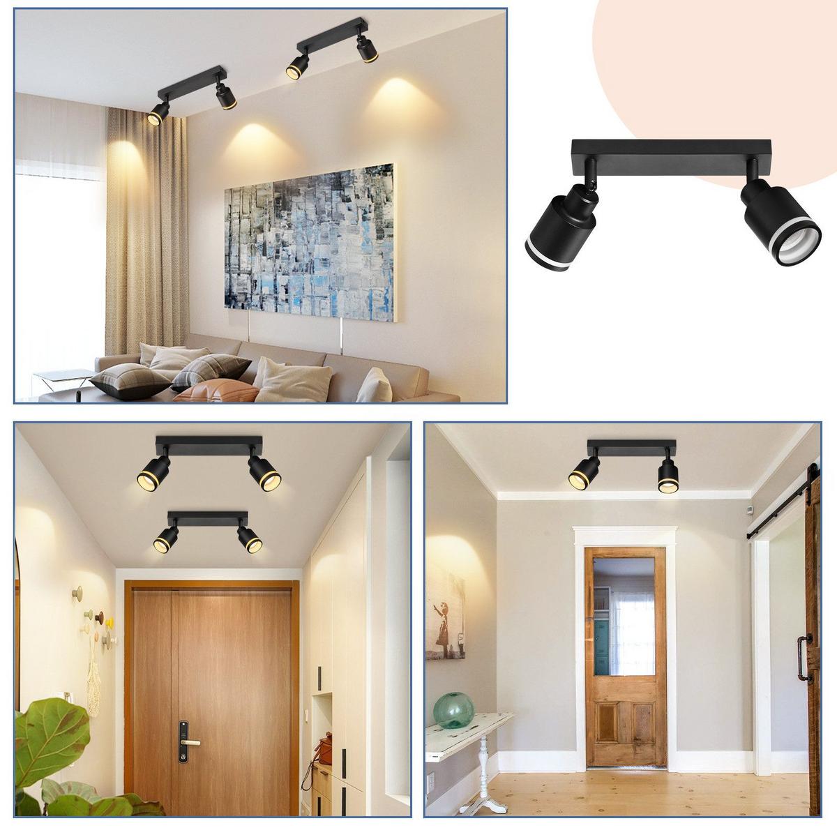 DECKENSTRAHLER Saarbrücken 2-flammig 30/5/15.7 cm - Schwarz, Metall (30/5/15.7cm) - Nettlife