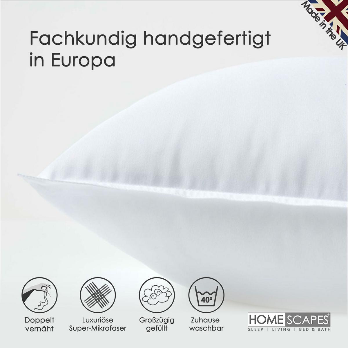FÜLLKISSEN 30/40 cm – Super-Mikrofaser - Weiß, Textil (30/40cm) - Homescapes