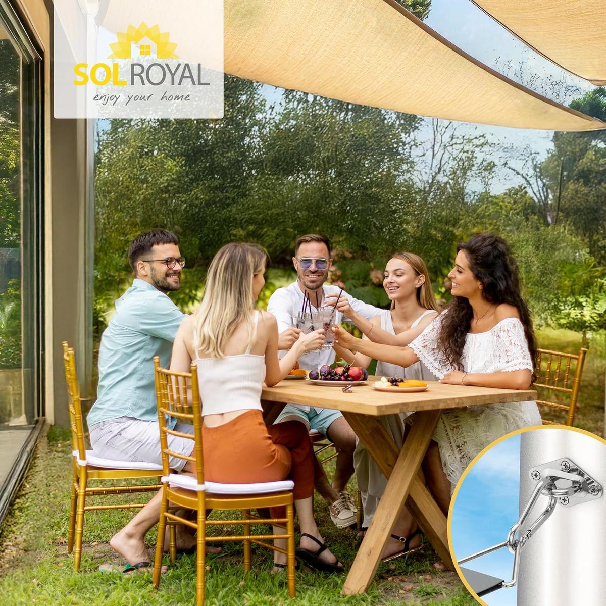 BEFESTIGUNGSSET SolVision für Sonnensegel M5 - Silberfarben, Metall (10/15cm) - Sol Royal