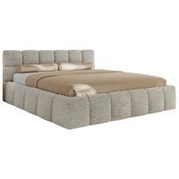 POLSTERBETT NIRA CLASSIC 160/200 - Hellgrau Strukture - Multipocket-Matratze - Hellgrau, Textil (160/200cm) - MKS