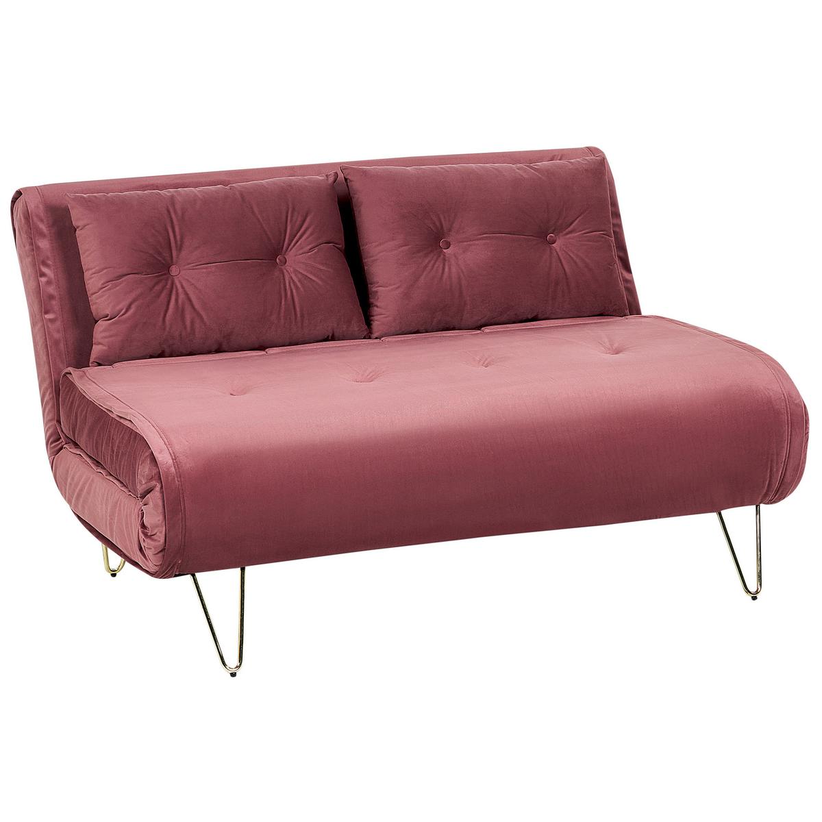 2-SITZER-SCHLAFSOFA Samtstoff Rosa Vestfold - Pink, Textil (130/81/80cm) - Beliani