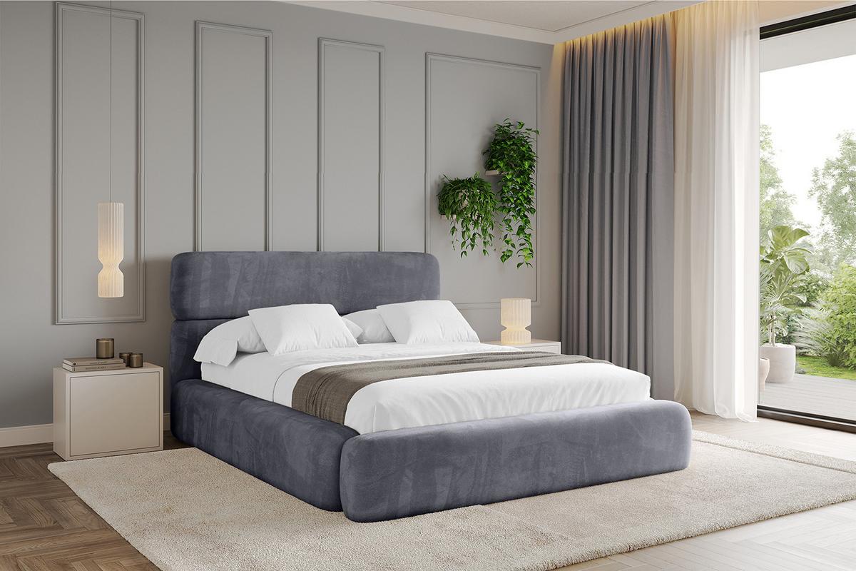 POLSTERBETT mit Bettkasten und Lattenrost, Boxbett ohne Matratze - ENORA 180x200 Dunkelgrau - Dunkelgrau, Holzwerkstoff/Textil (180/200cm) - ALTDECOR