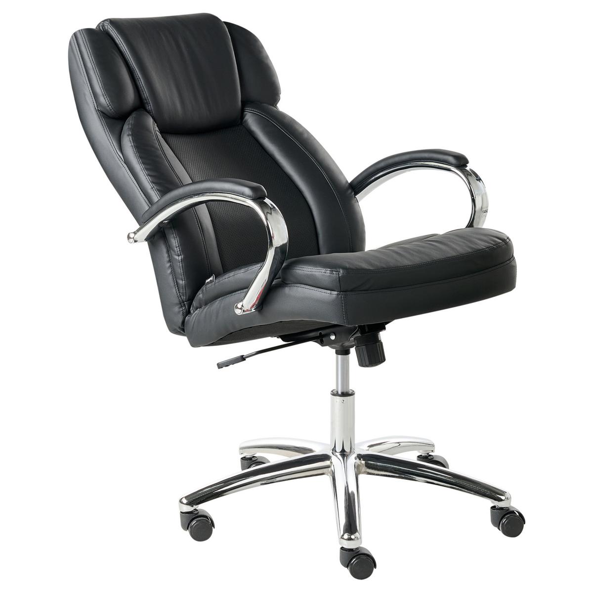 CHEFSESSEL Kunstleder Schwarz Honor - Schwarz, Kunststoff (65/112/65cm) - Beliani