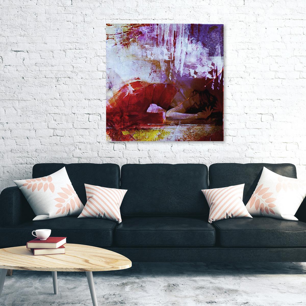 LEINWANDBILD Menschen Rot 50x50cm - Rot, Textil (50/50cm) - Feeby