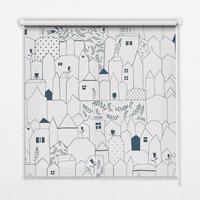 INNENROLLO - Fensterrollo - Rollo - 60x40 cm - Gezeichnete Häuser - Grau, Kunststoff (60/140/0.5cm) - TULUP
