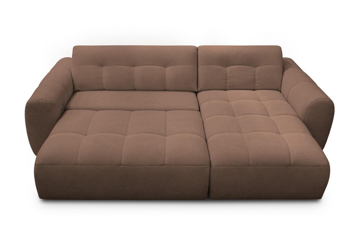 ECKSOFA LUMERO 4-Sitzer RECHTS, braun - Schwarz/Braun, Holz/Textil (275/166cm) - Courtois Laville