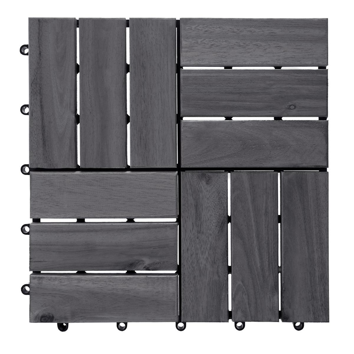TERRASSENFLIESEN Grau Acerenza - Grau, Holz (30/30cm) - Beliani