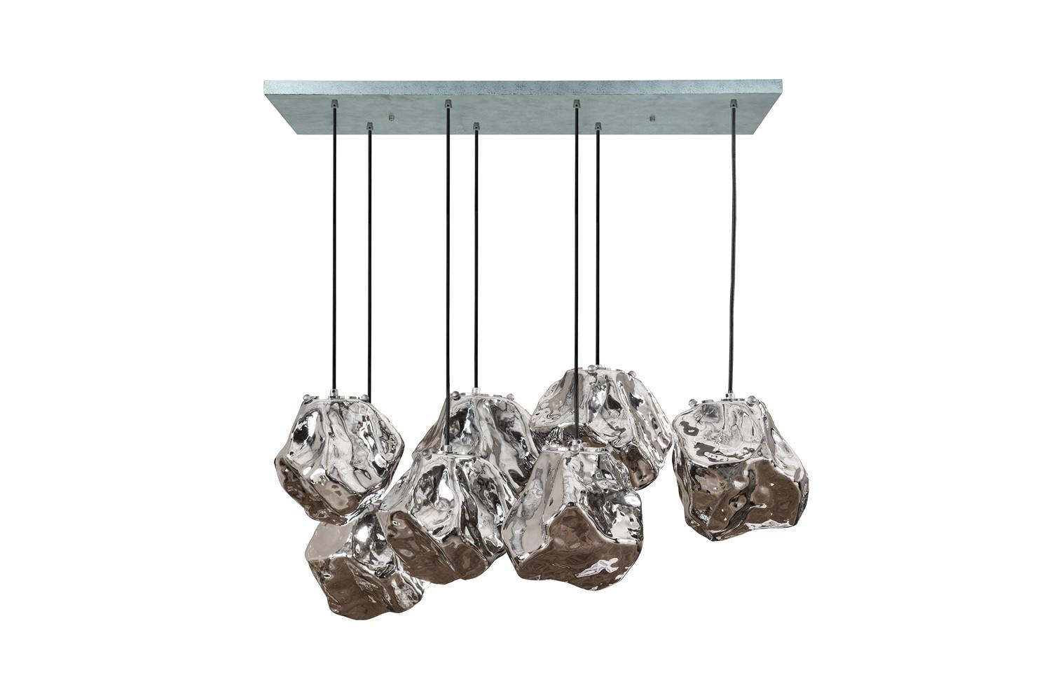 HÄNGELAMPE EDESSA Silber Glas - Silberfarben, Glas (44/95/150cm) - KAWOLA