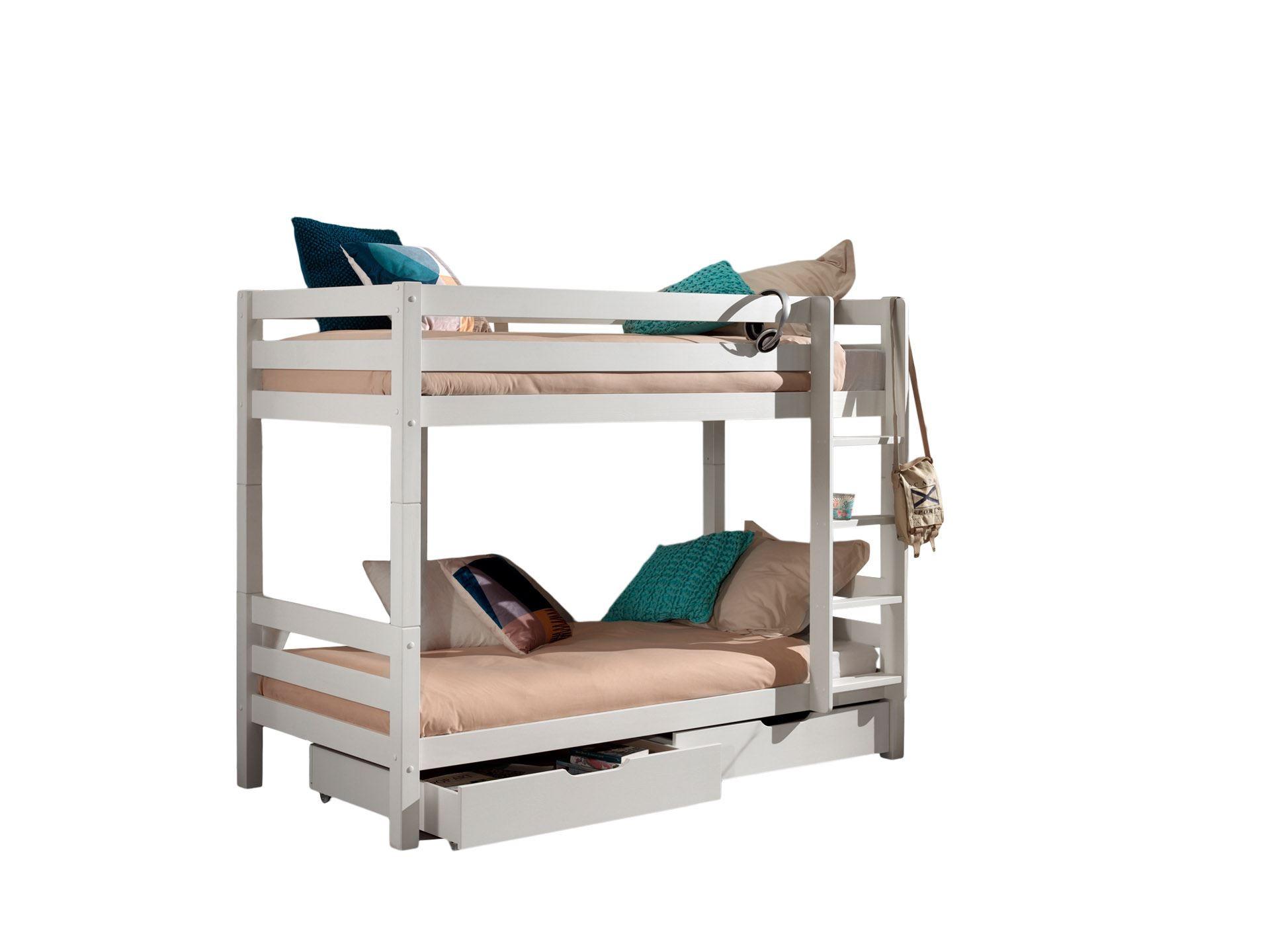 ETAGENBETT Karolina 210x161x105 aus Massivholz in Weiß - Weiß, Holz (90/200cm) - 58aufmkessel
