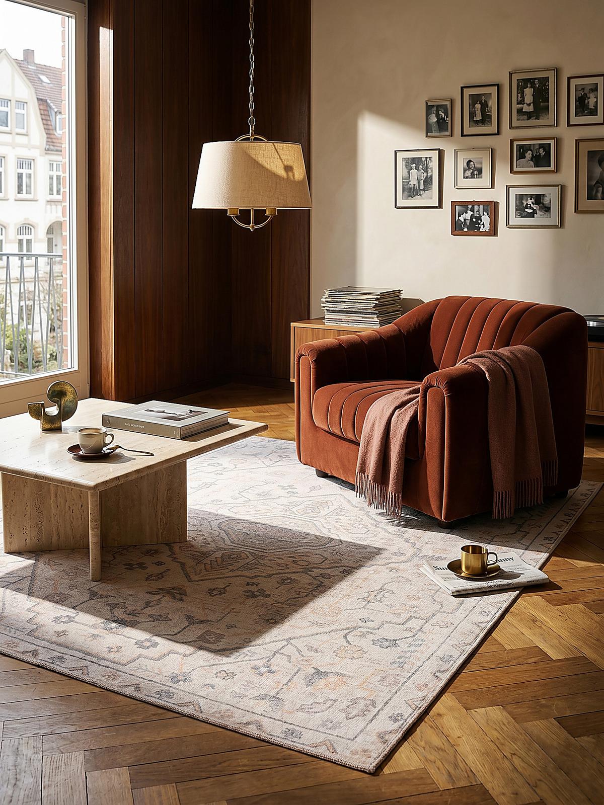 TEPPICH Waschbar HURST, orientalisch mit Medaillon, Beige, 190 x 290 cm - Beige, Textil (290/190cm) - KADIMA DESIGN
