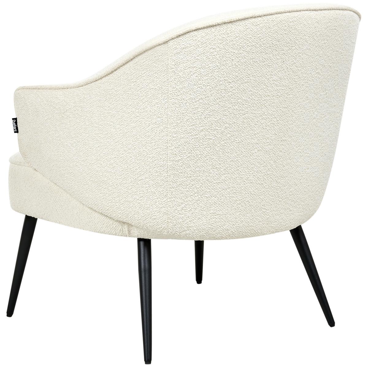 SESSEL Cremeweiß Kayla - Schwarz/Weiß, Textil (70/77/76cm) - Beliani