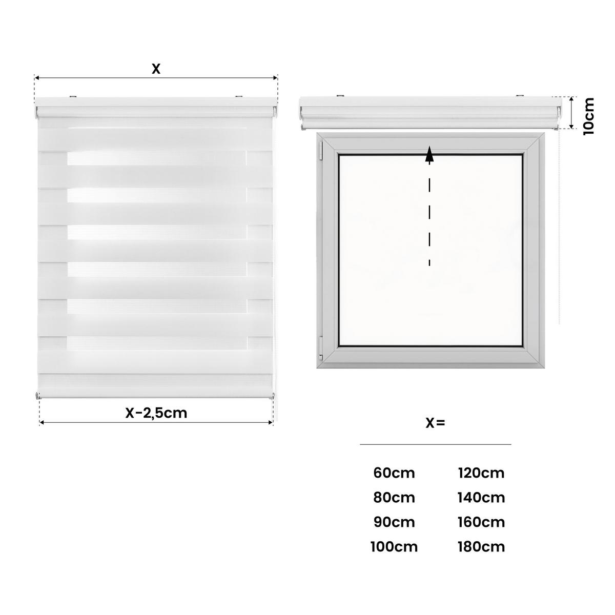 DOPPELROLLO Weiß 160X250 - Weiß, Kunststoff (160/250cm) - STORESDECO