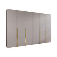 DREHTÜRENSCHRANK Mila I 300 - Kaschmir/Goldfarben, Holzwerkstoff/Kunststoff (300/202/52cm) - MIRJAN24