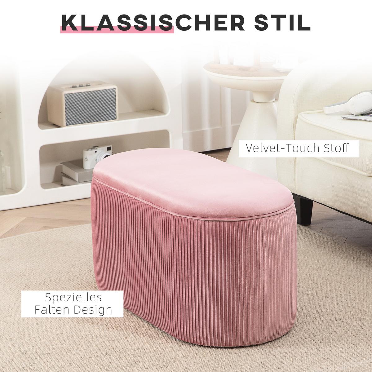 TRUHENBANK elegant Rosa - Rosa, Kunststoff (40/41/81cm) - HOMCOM