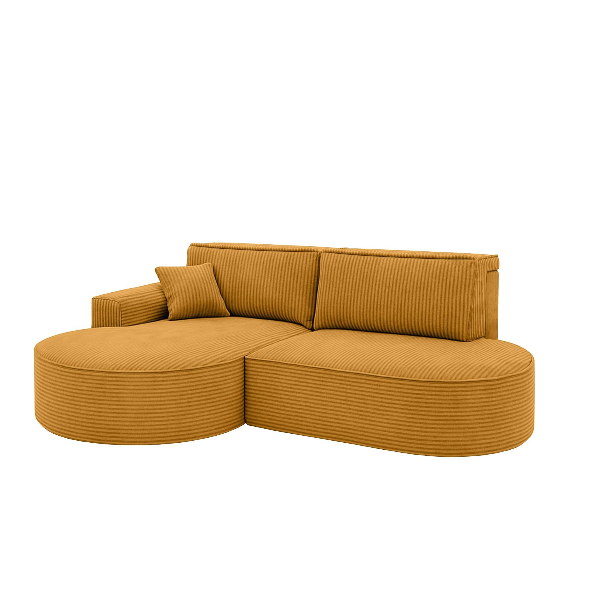ECKSOFA Venedig Mit Schlaffunktion - Gelb, Holzwerkstoff/Textil (278/179cm) - Fun Möbel