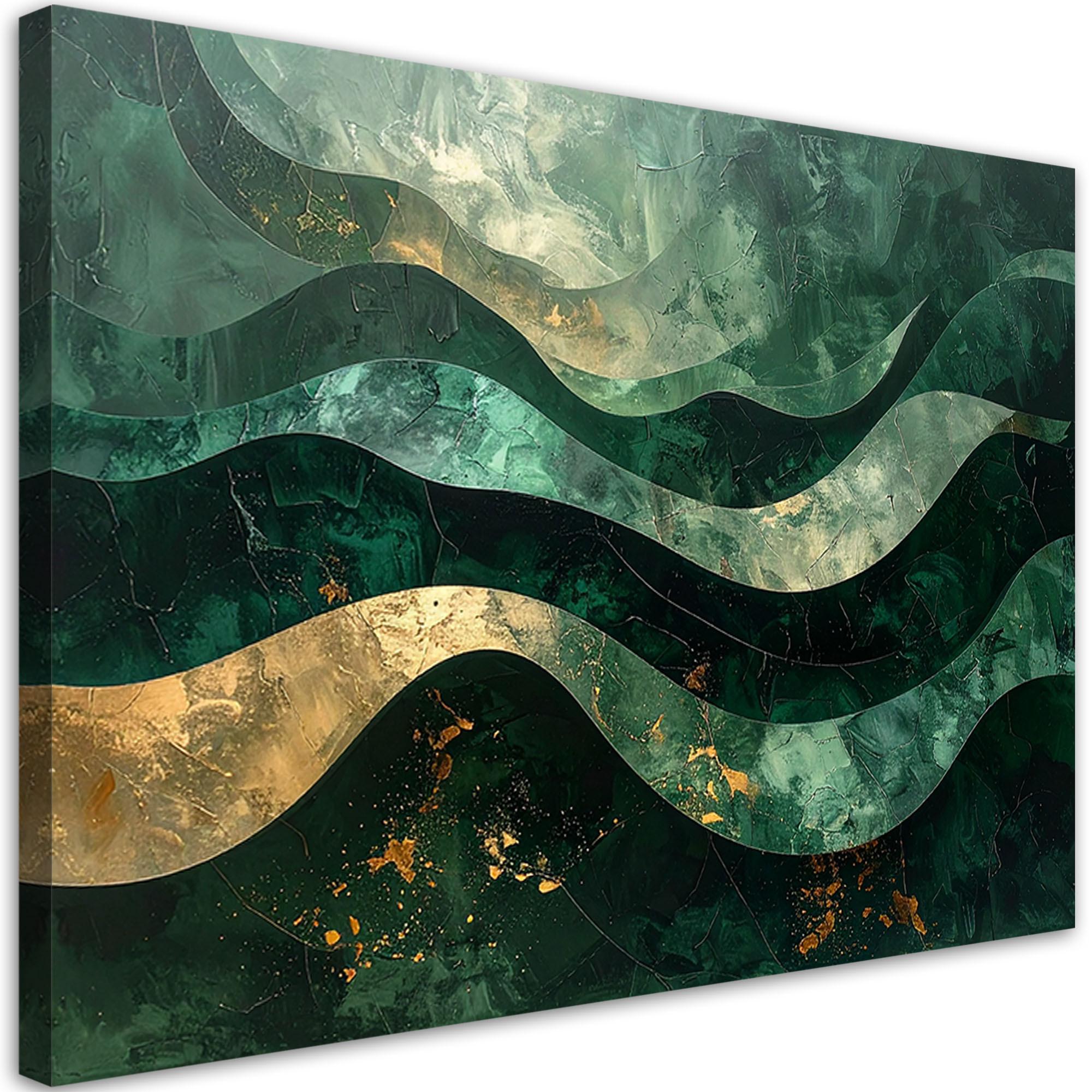 LEINWANDBILD Abstraktion 120x80cm - Grün, Textil (120/80cm) - Feeby