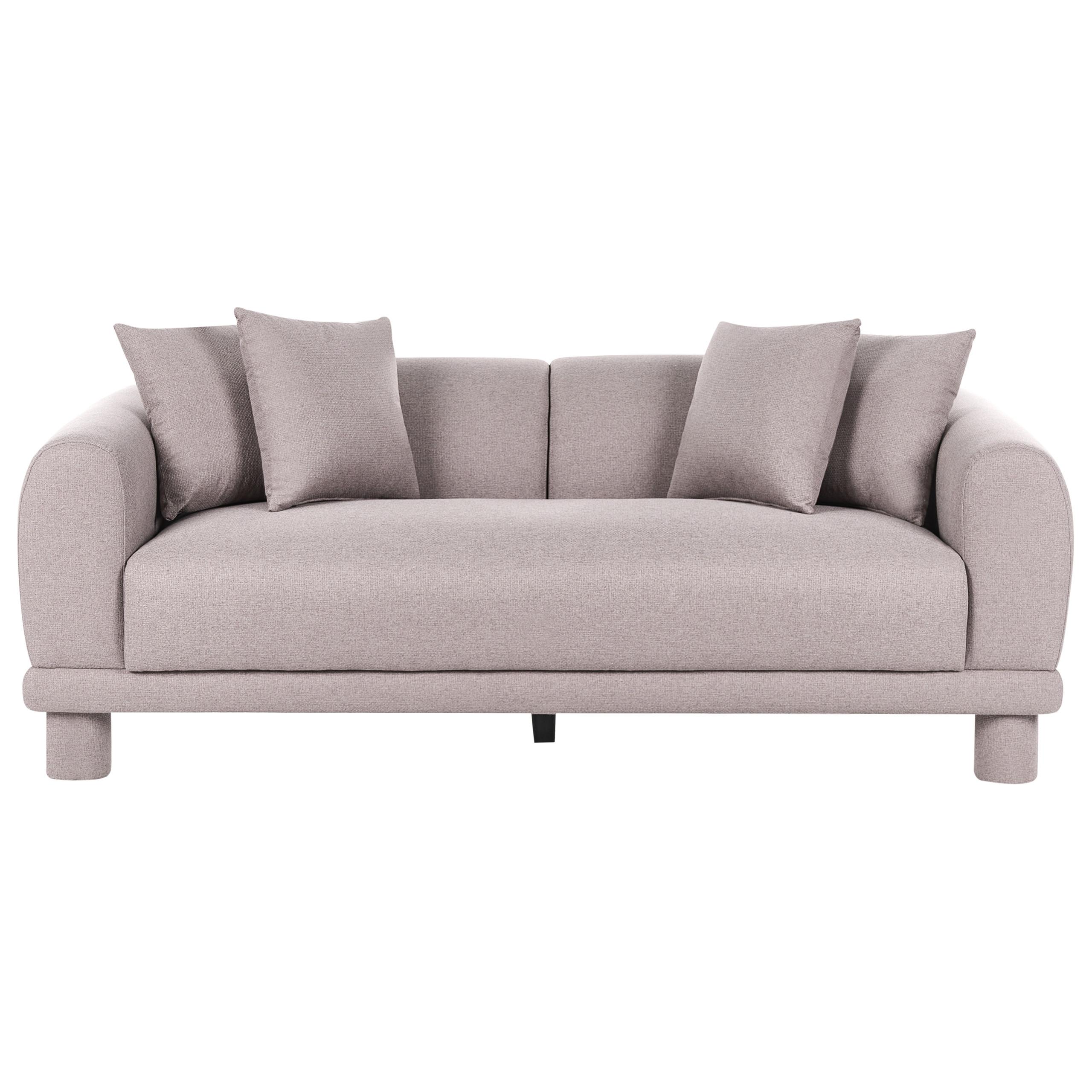 3-SITZER-SOFA Stoff Taupe Pori - Taupe, Textil (202/74/93cm) - Beliani