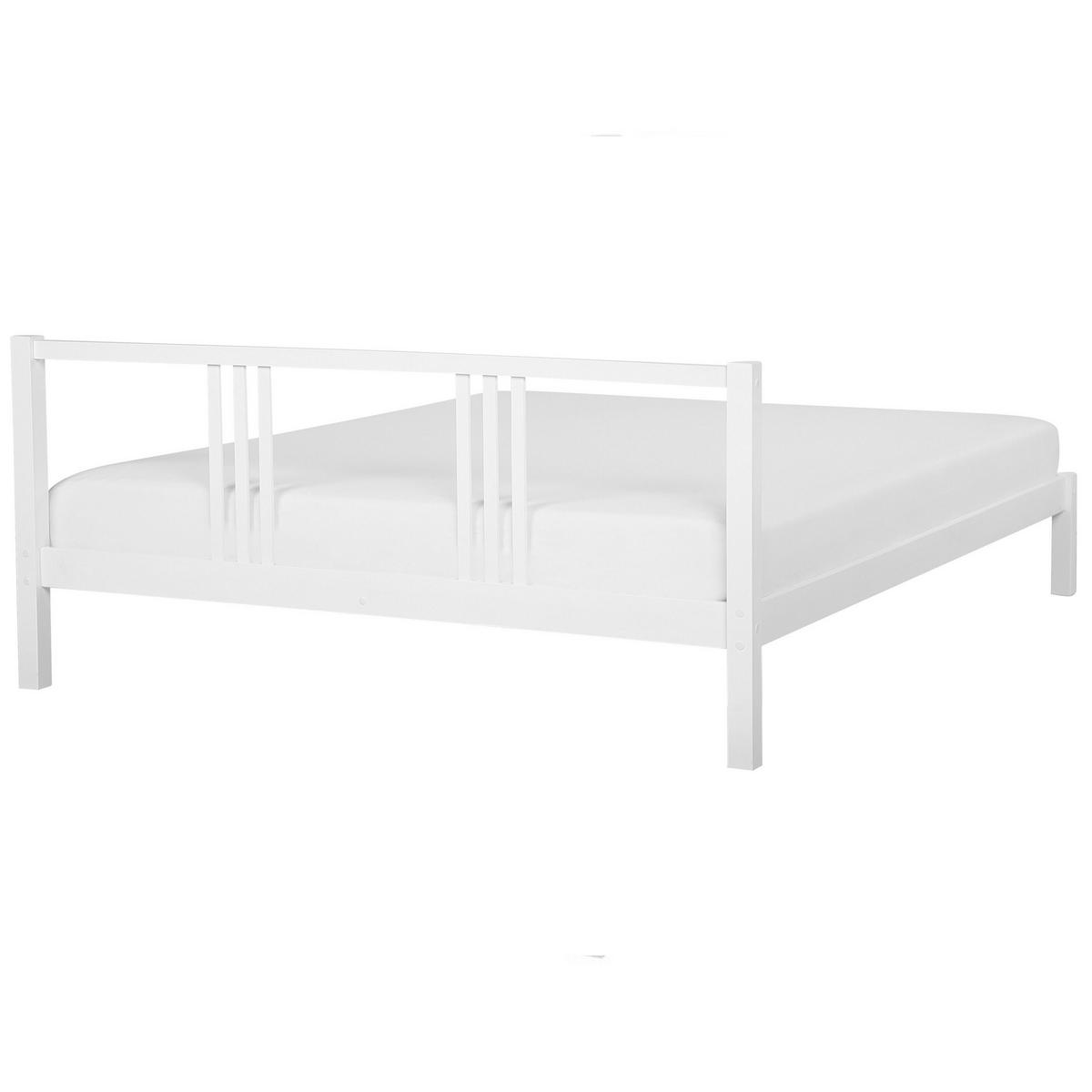 BETT mit Lattenrost 180x200 cm Weiß Vannes - Weiß, Holz (180/200cm) - Beliani