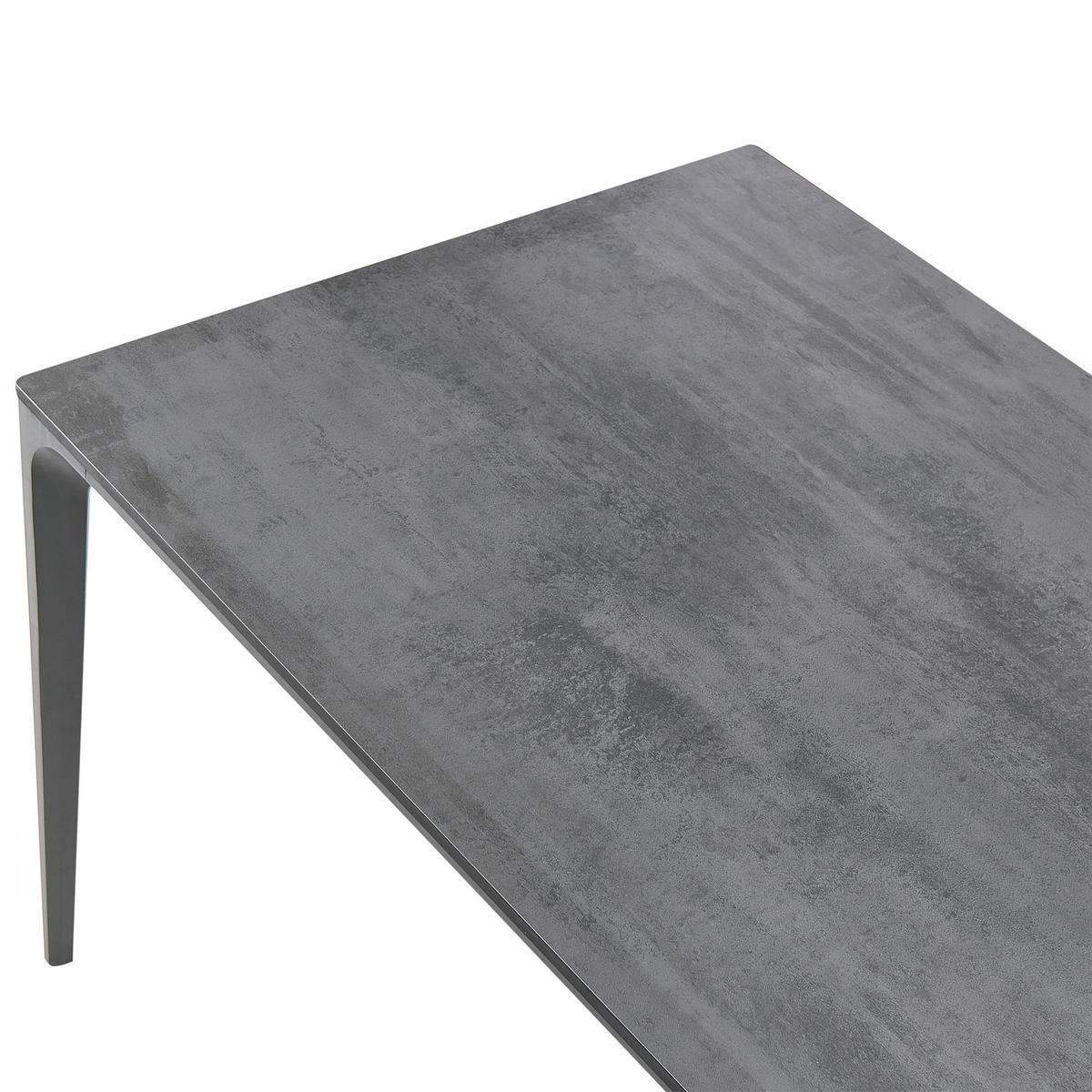 GARTENTISCH 180/90 cm Steinoptik Dunkelgrau Sovareto - Dunkelgrau, Kunststoff (180/90/75cm) - Beliani