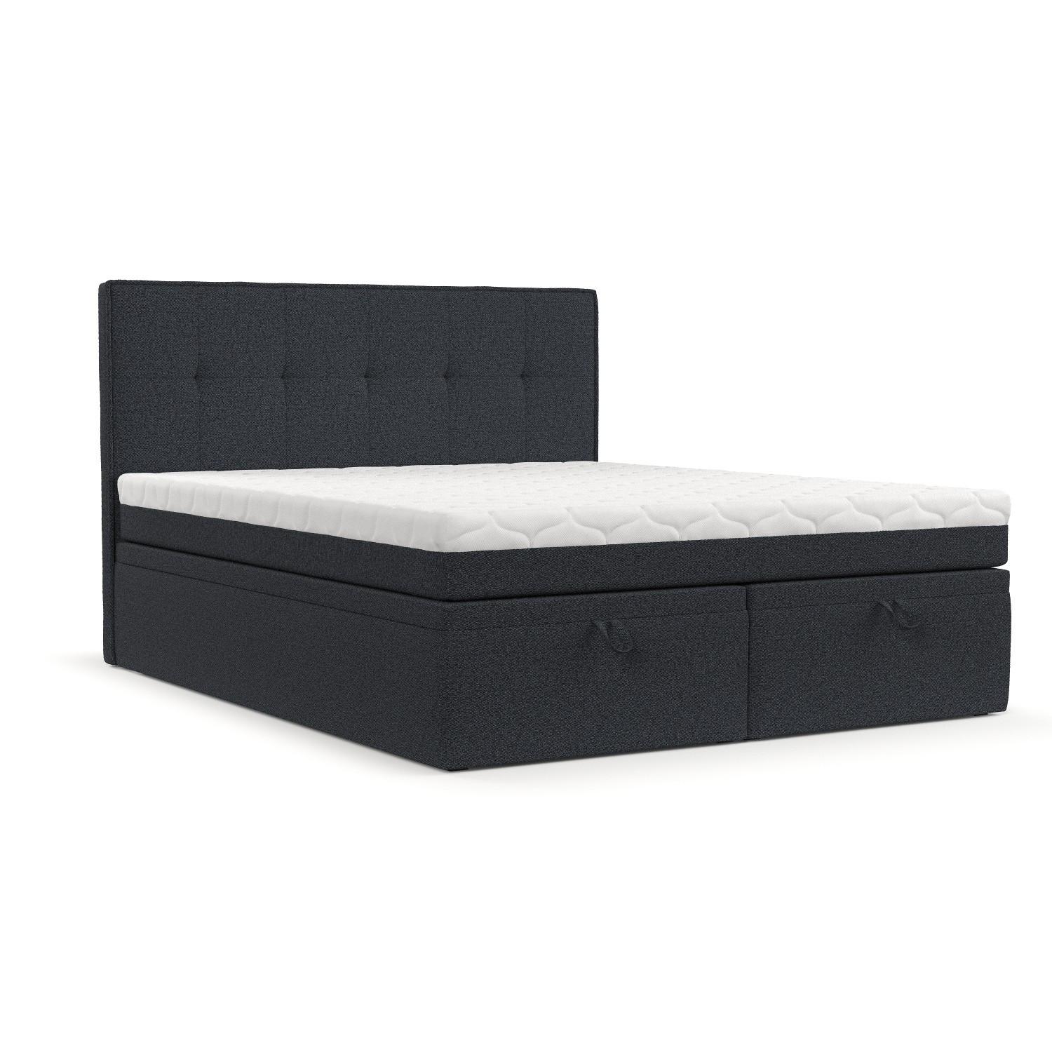 BOXBETT Arivo 160/200 cm Anthrazit im Riva Stoff - Anthrazit/Schwarz, Holz/Holzwerkstoff (160/200cm) - AltaBeds