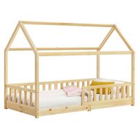 KINDERBETT Marli mit Matratze natur 90x200 cm - Naturfarben, Holz (90/200cm) - Juskys