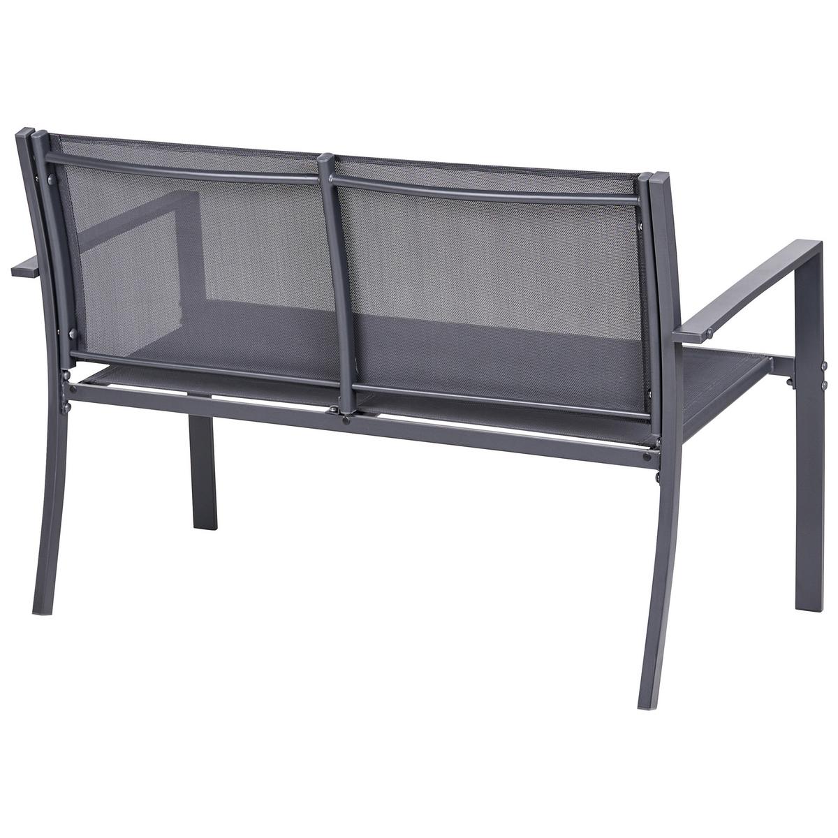 LOUNGE-SET mit Tisch 4-Sitzer TAVOLETO Dunkelgrau Metall - Dunkelgrau, Metall - Beliani