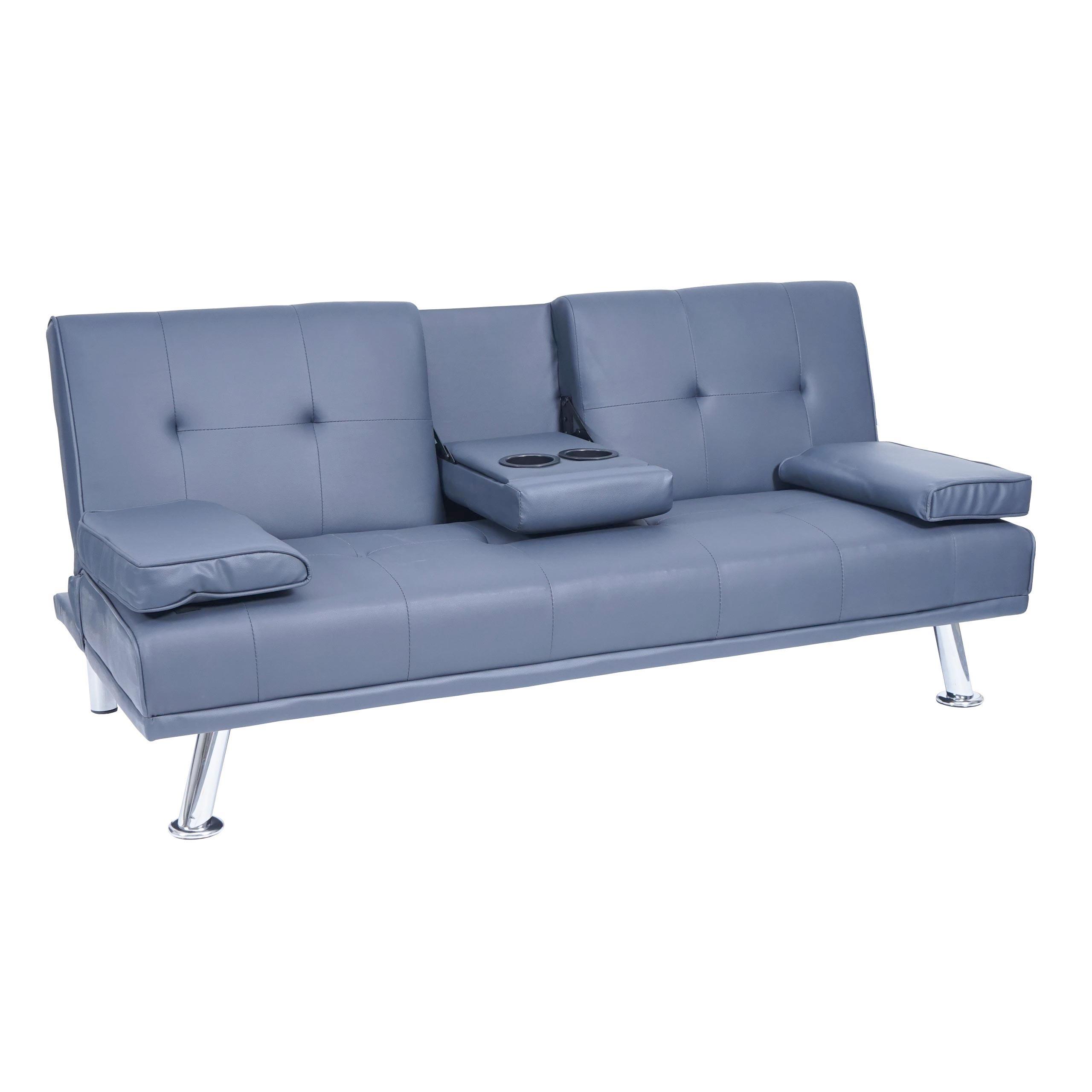 3ER-SOFA Blau - Blau/Dunkelblau, Textil (166/77/81cm) - MCW