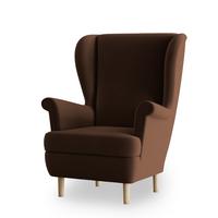 SESSEL LENTIO Ohrensessel Polstersessel, Braun - Braun, Holz/Holzwerkstoff (75/103/75cm) - MASSENO