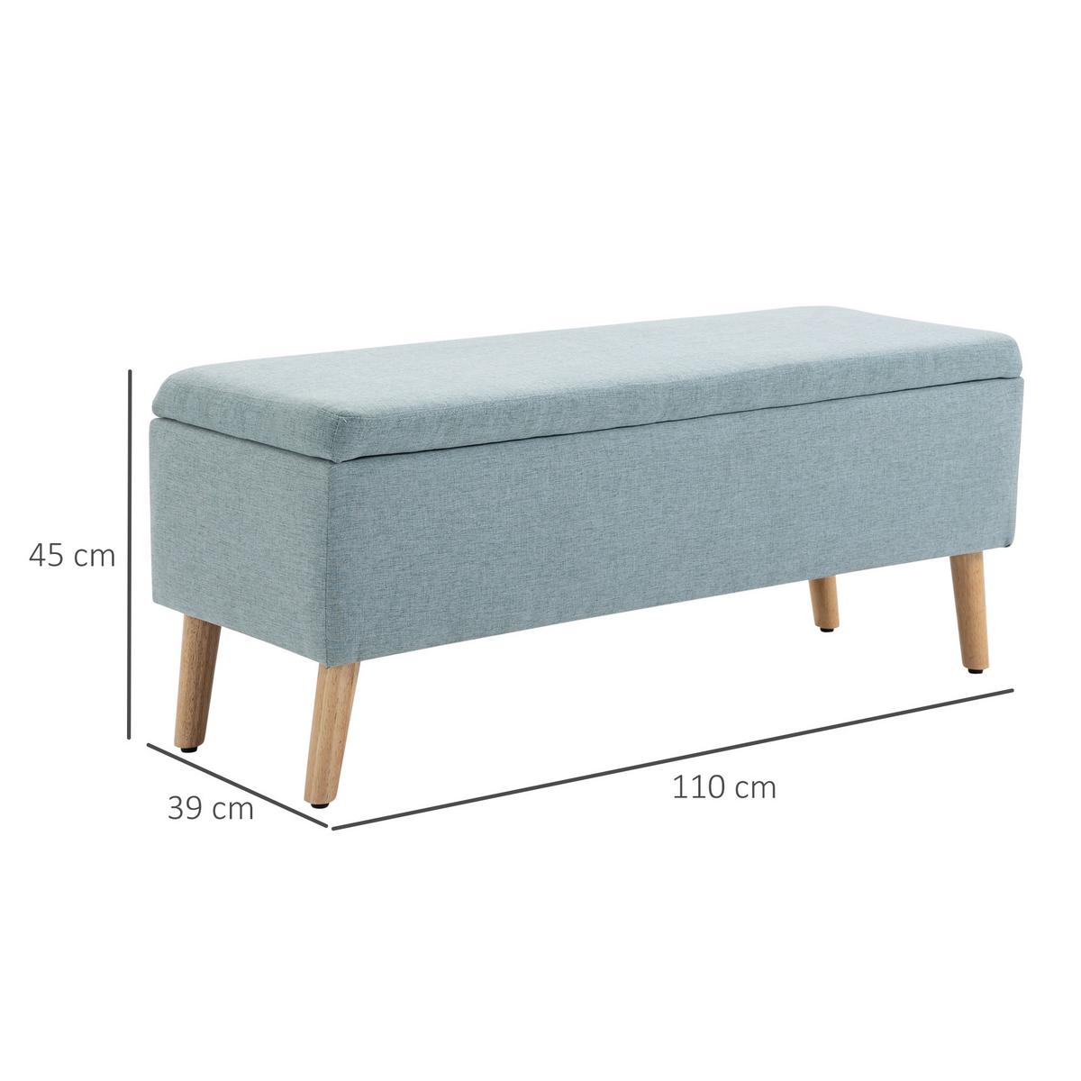 TRUHENBANK scandinavia Polyester Holz Hellgrün - Grün, Kunststoff (39/45/110cm) - HOMCOM