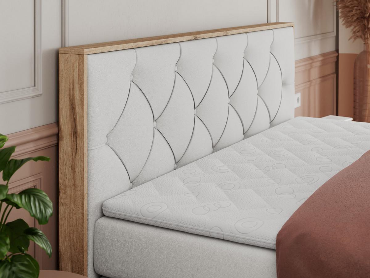 BOXSPRINGBETT VENETO KING 180/200 Weiß Kunstleder - H4 - Weiß, Holz/Textil (180/200cm) - MKS