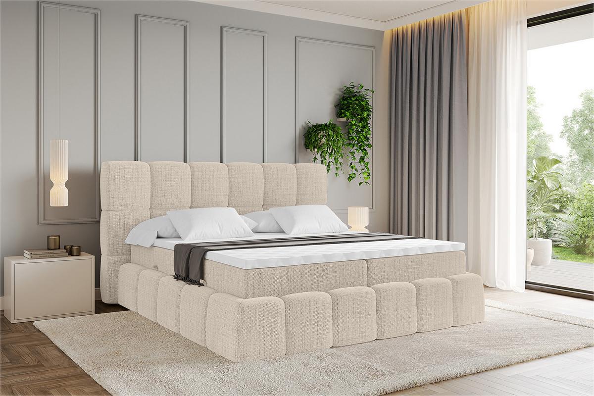 BOXBETT - AURI-H3 - 120x200 Beige Aragon - Ecru, Holzwerkstoff (120/200cm) - ALTDECOR