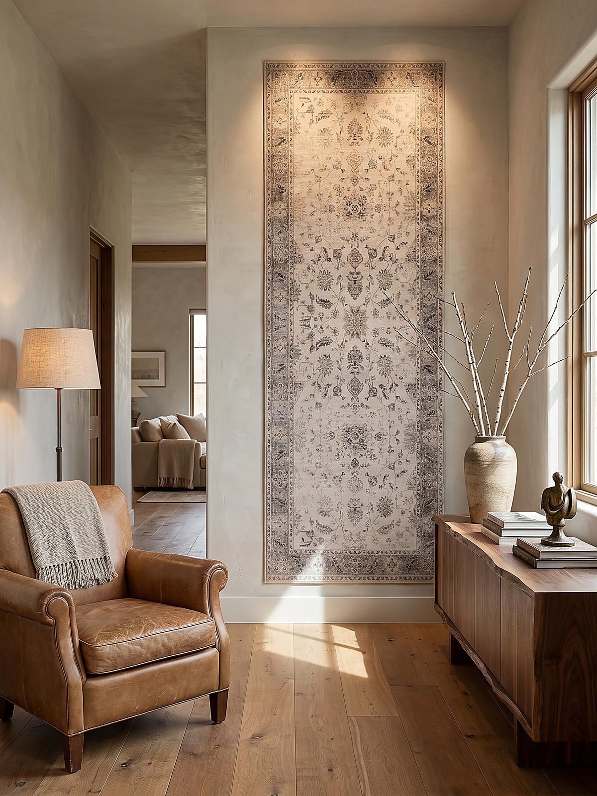 LÄUFER waschbar, mit floralen Ornamenten, aus Polyester, VERNANTE in Beige-Grau, 80 x 250 cm - Beige, Textil (80/250cm) - KADIMA DESIGN