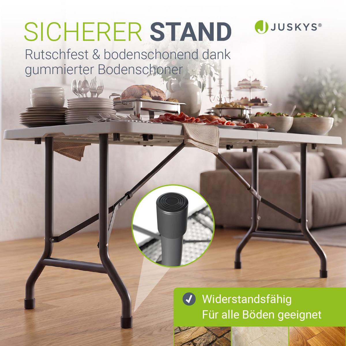 GARTENTISCH Easyfold klappbar weiß - Weiß, Kunststoff (180/74/74cm) - Juskys
